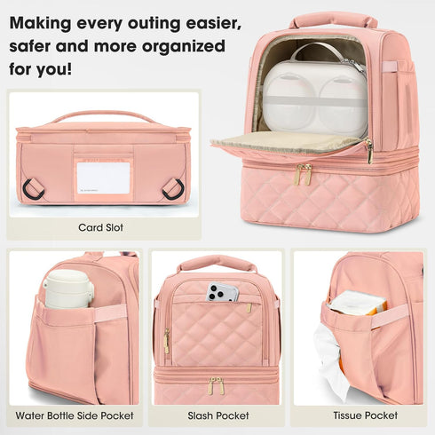 Willow/Eufy/Elvie/Spectra/Medela/Momcozy M5/S12 Pack, RAINSMORE Wearable Breast Pump Bag, Pro, Breast Milk Cooler