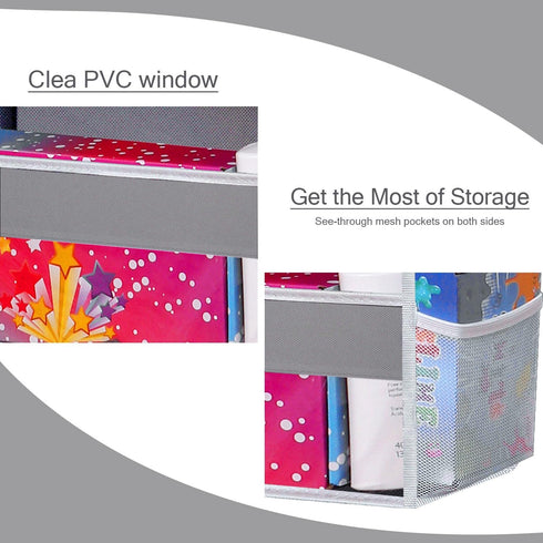 2 Pack Over The Door Storage Organizer, 5 Pockets & 10 Mesh Side Pockets, 44 lbs Capacity for Bedroom, Bathroom, Nursery