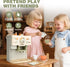Set, Playset, 3 4 5 6 Dreamon Toy Coffee Maker for Kids Kitchen Wooden Kitchen Accessories Pretend Play Toddler Coffee