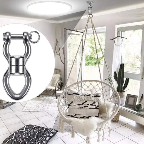 SELEWARE Silent Bearing Swing Swivel, 360 Rotational Device for Tree Swing, Hammock Chair, 1200LB Capacity