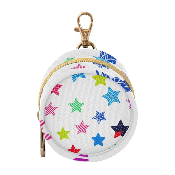 Star Round Pacifier Storage Case with Zipper, Portable Pacifier Case for Travel,