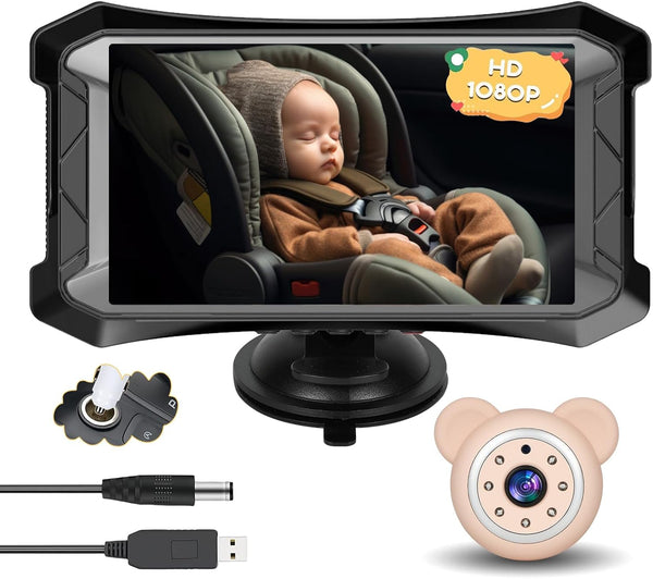 VSSTECH 5 Inch Baby Car Camera & Rear-Facing Infant Monitor with IR Night