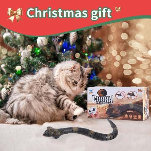 6+ AMCHSURI Remote Control Snakes Realistic Rc Snake Prank Cobra Rechargeable Smart Sensing Cat Toy with Infrared