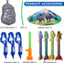 Dinosaur Toy Rocket Launcher for Kids - Launches Up to 100 Ft, 4 Rockets, Outdoor Toys, Birthday Gifts for Ages 3-12