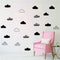 24 Pcs/Set Clouds Decal Vinyl Wall Sticker - Kids Room Nursery Decoration, Black Mural Art Decor for Bedroom