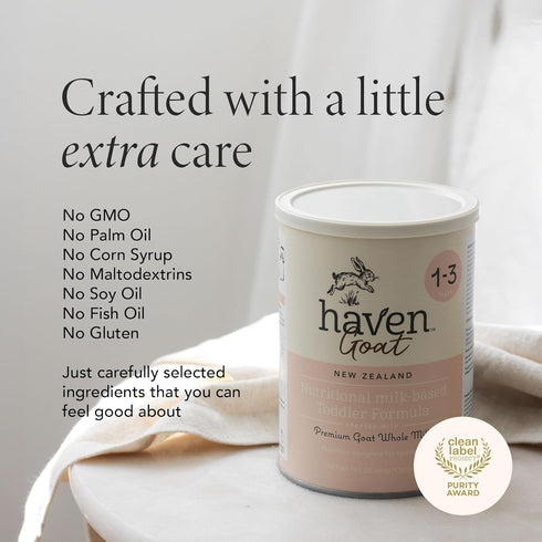 3 14.1 Oz Haven Goat Toddler Formula, Grass Fed Whole Goat Milk Powder for Toddlers With Probiotics, Prebiotics, Lutein