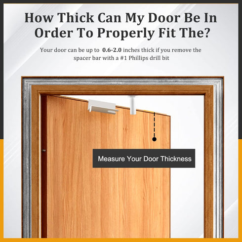 Child Safety Door Top Lock, TAMIDN Top Door Locks for Kids Safety Made of Durable Metal, Adjustable Child Locks
