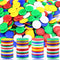 300 Plastic Poker Chips, Bulk Poker Game Chips for Math Counting, 5 Colors
