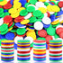 300 Plastic Poker Chips, Bulk Poker Game Chips for Math Counting, 5 Colors