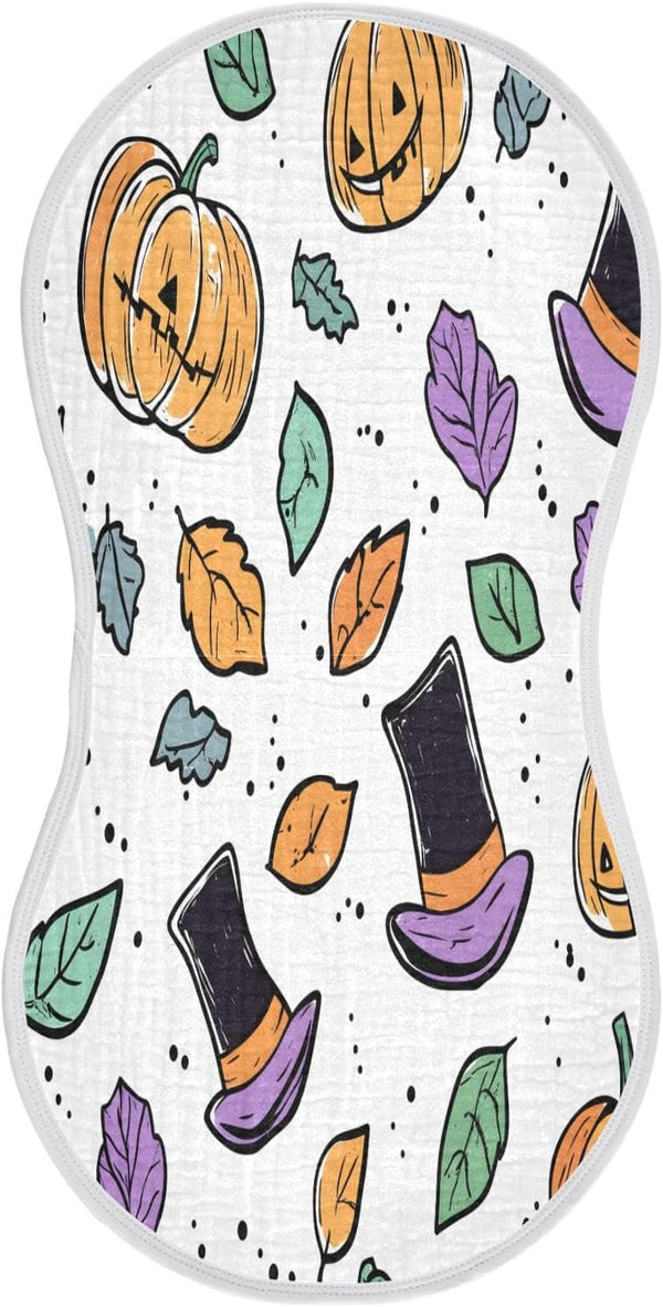 YETTASBIN Pumpkins Muslin Baby Burp Cloth, Super Soft Absorbent Cotton Burp Rag Baby