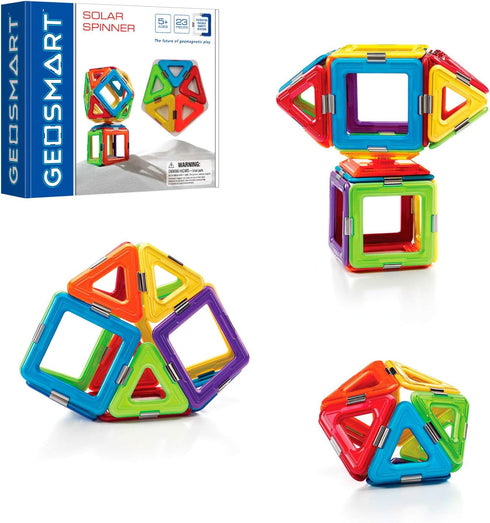GeoSmart Solar Spinner 23-Piece STEM Building Set with GeoMagnetic Spinner