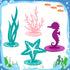 SUNBEAUTY 20Pcs Mermaid Party Decoration, DIY Felt Table Centerpiece, Under The Sea Baby Shower Little Mermaid Girl