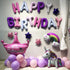 Purple Pink Happy Birthday Balloons Banner - 16 Inch Mylar Foil Letters Sign, Reusable Party Decorations for All Ages
