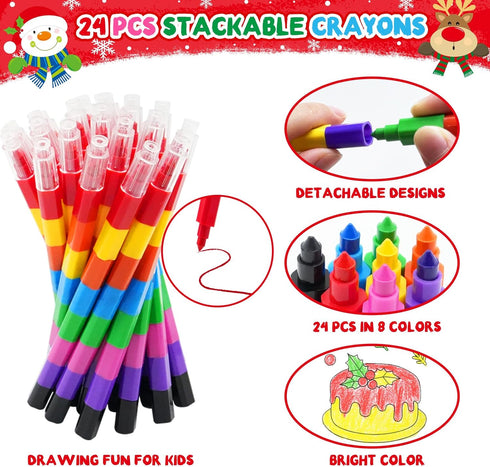 ZMLM 24 Pack 4-8, Christmas Coloring Books for Kids with Crayons,Party Favors for Kids Goodie Bags Stuffers