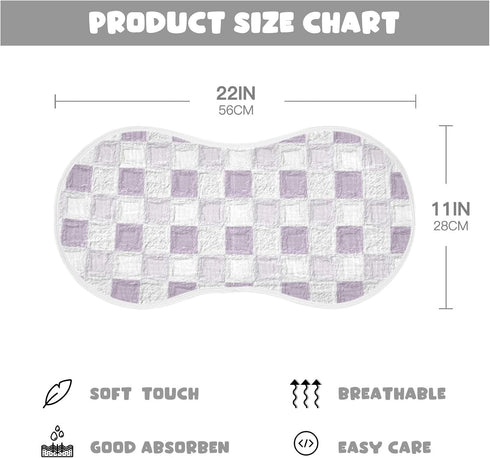decor gift 4 Pack 22x11in Cotton Burp Cloths Muslin Good Absorbent? Purple Check Pattern washcloths for Unisex Babies