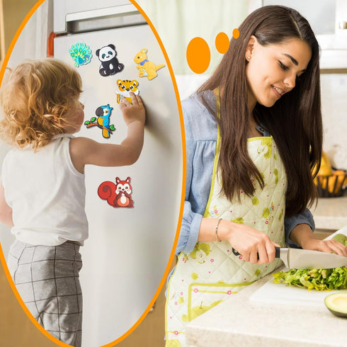 Fridge Magnets for Toddlers 1-3, Large Size Educational Magnetic Toys for Kids, Cute Animal Refrigerator Magnets