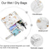 visesunny 2Pcs White Marble with Gold Texture Modern Wet Bag with Zippered Pockets Washable Reusable Roomy