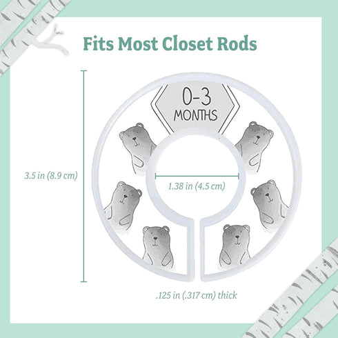 Baby Nest Designs Closet Dividers for Baby Clothes, 7X Size Age Dividers from Newborn to 24 Months