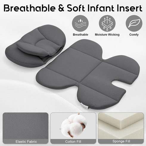 Thickened Carseat Head Support for Infant, Infant Car Seat Insert with Extra Headrest for Preemie to Newborn