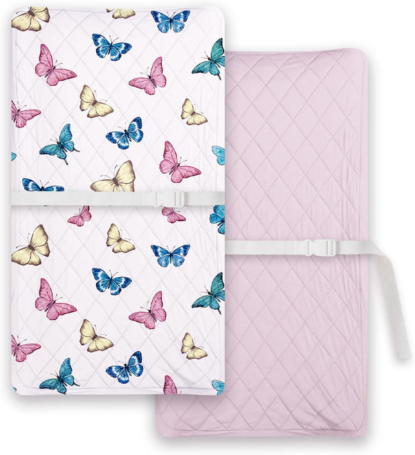 TOTCHILL Light Quilted Changing Pad Cover 2 Pack, Soft Fitted Changing Table Covers