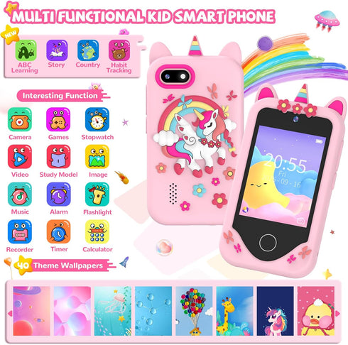 3 4 5 6 2.8 32 Kids Smart Phone for Girls Gifts - Toddler Christmas Birthday Gift for Age Year Old, Kids Cell Phone Toy