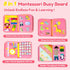 Qizfun Toddler Busy Board Montessori Toys Sensory Busy Book, Educational Learning Travel Toy for Airplane & Car, Keeps
