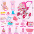 Set 3-5 4-6 5-7, Playset 11" 20PCS 2 3 4 5 Baby Doll Stroller Toys for Girls Toddlers Baby Doll with Doll, Bathtub