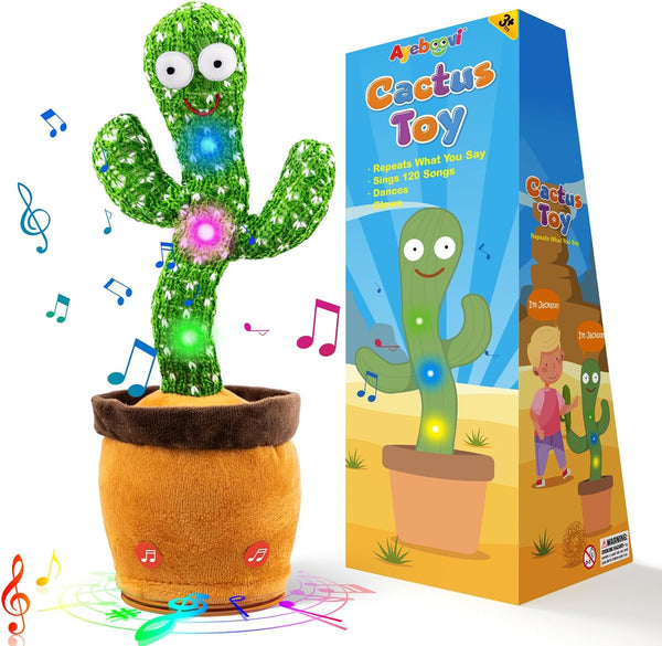 Ayeboovi Dancing Talking Cactus Baby Toy, Mimicking Recording Toy, Singing 120 Songs for Kids Birthday Gifts