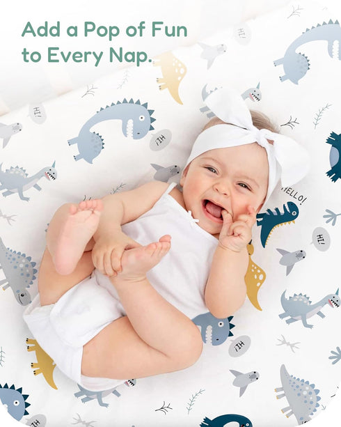 TOTCHILL 2 Pack, 28x52x9, Crib Sheets Fitted Crib Sheet for Standard Crib Mattress Ultra Soft Jersey Knit, Breathable