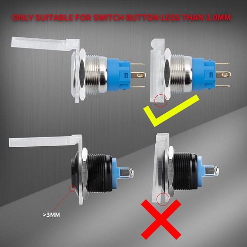 DaierTek 19mm PC Power Push Button Switch Cover Safety Guard Plastic Transparent Cap Protector for 3/4" Mounting Dia. -