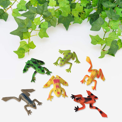 16Pcs Plastic Frogs Toy for Kids, Mini Red Frogs Toys for Easter Party Favors