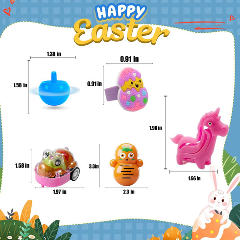 200 SQZUWIT Pcs Easter Egg Fillers Basket Stuffers Essentials, Small Miny Toys Bulk Assortment Gift for Kids Girls Boys