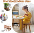 9 Inch 300 Lbs Small Wooden Step Stool, Cute Non-Slip One Step Stool for Adults Kids, Easy to Assemble Portable