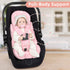 Car Seat Head Support Baby, Soft Infant CarSeat Insert with Strap Covers for Girls, Newborn Insert for carseat
