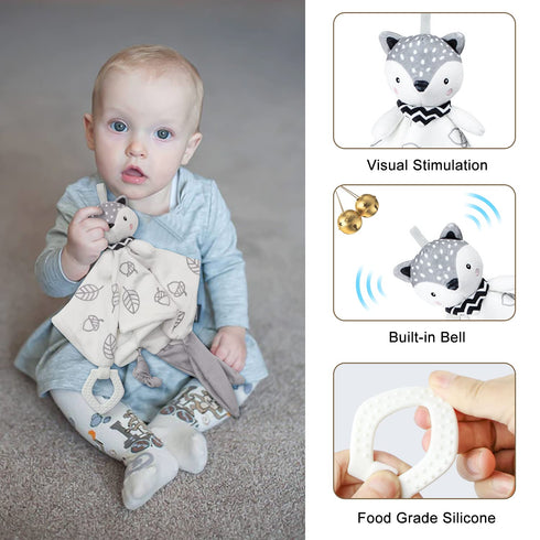 Fvntuey Set, Baby Gift Baby Shower Gifts Basket Newborn Blanket Baby Lovey Security Blanket, Funny Baby Bibs Socks