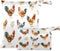 Haskirky Hen and Rooster 2 Pcs Cloth Diaper Wet Dry Bags,Waterproof and Washable