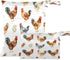 Haskirky Hen and Rooster 2 Pcs Cloth Diaper Wet Dry Bags,Waterproof and Washable