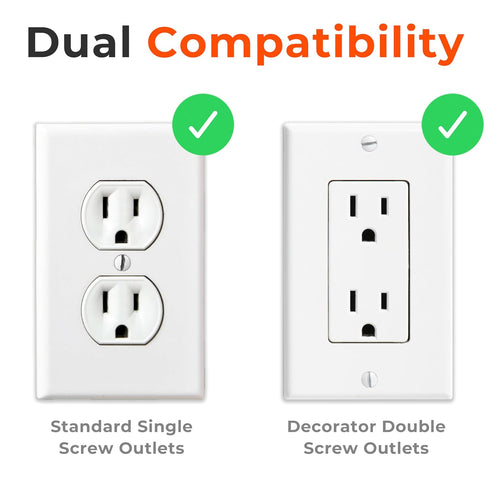 4-Pack Self-Closing Outlet Covers Baby Proofing for Standard Single Screw & Decorator 2-Screw Outlets