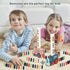 Set 3 4 5 6 7 8 Domino Train Toy for Kids, Automatic Dominoes Blocks Building and Stacking Toys Creative Kids Games
