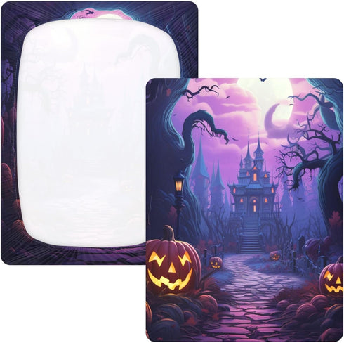 Bseiialft 52 28 Halloween Pumpkins Moon Crib Sheets for Boys Girls Soft and Breathable Cotton Baby Sheets for Standard