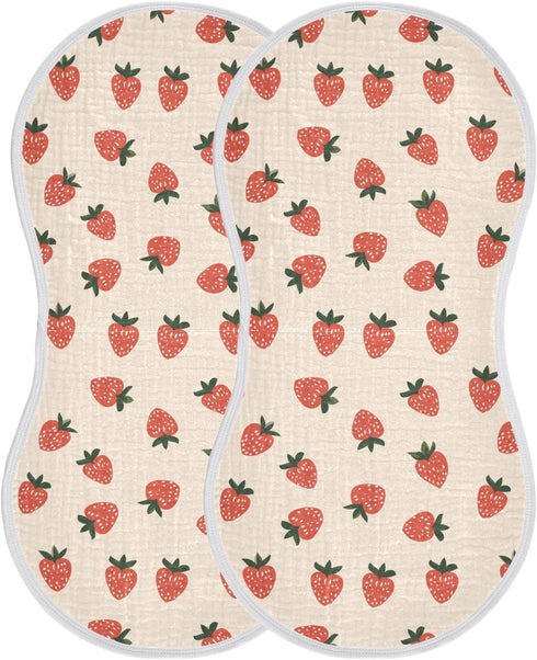Strawberry Cotton Muslin Baby Burp Cloths Soft Touch washcloths for Gender Neutral