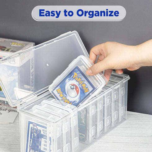 10 PCS Trading Card Storage Box Set, Plastic Top Loaders Storage Box for Standard Cards and Magnetic Holders