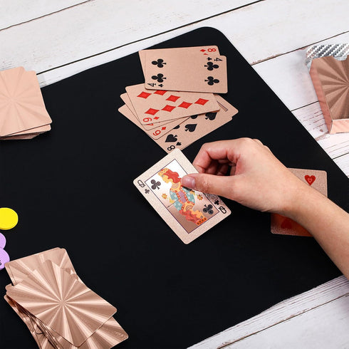 4 Pcs TCG Playmat, 24 x 14 Inch Card Playing Game Mat, Waterproof Non Slip Desk Pad for Laptop and Mouse