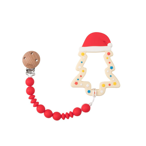Jimibaby Christmas Teether - Teething Toy for Baby Boys & Girls, Ideal Stocking Stuffer, Gift Package (Christmas Hat)