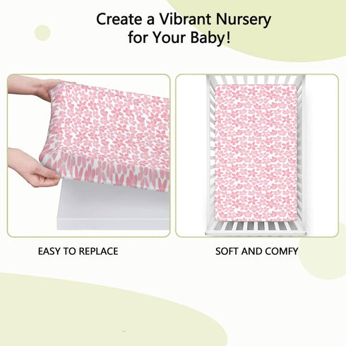 Ruby,52 x28 Cherry Blossom Themed Fitted Crib Sheet,Toddler Bed Mattress Sheets - Crib Mattress Sheet or Toddler Bed