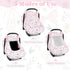 2 Cozy Baby Car Seat Cover Winter, Windproof Carseat Covers for Newborn with Layers Window, Pink Flowers Infant Car