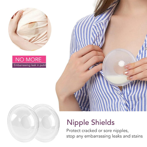 Momlist 2PCS Milk Collector for Breastfeeding, Breast Shell & Milk Catcher, Reusable Silicone Sore Nipples Breast Milk
