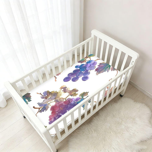 Bseiialft 52 28 Lavender Grapes Crib Sheets for Boys Girls Soft and Breathable Cotton Baby Sheets for Standard Crib
