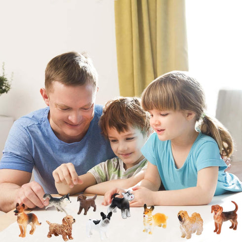 ONEST 20 Pieces Mini Dog Figurines Playset - Hand Painted Tiny Dogs, Realistic Detailed Plastic Puppy Figures for Kids