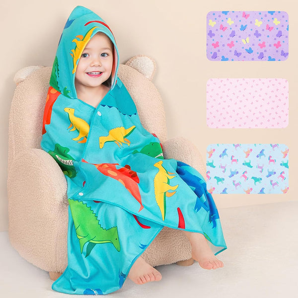 Basumee Toddler Bath Towels with Hood for 06 Years 55" x 28"